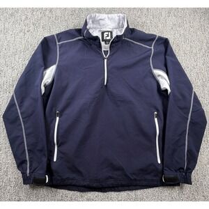 FootJoy Pullover Mens Large Navy Blue 1/4 Zip Golf Windbreaker Jacket